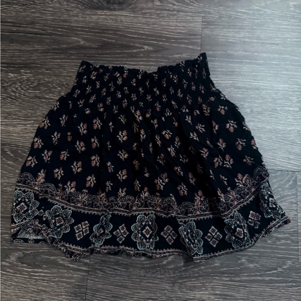 Full Tilt Black Floral Mini Skirt